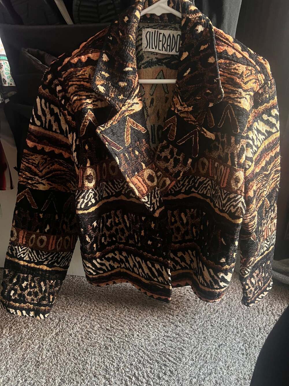 Vintage Painted Pony Tapestry Animal Print Jacket